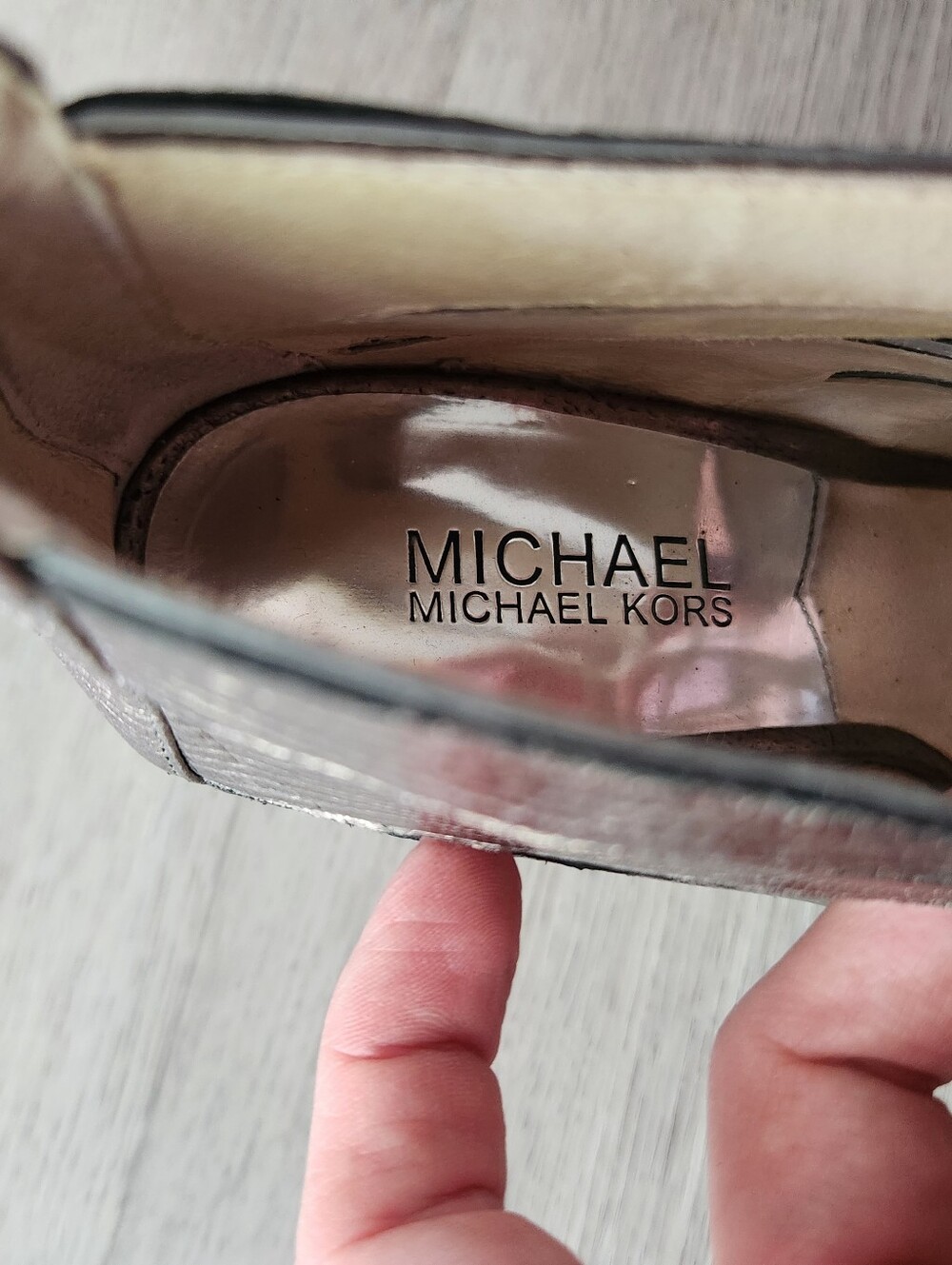 MICHAEL Michael Kors Mavis Open Toe Sandal size 7.5 metallic maximalist glam - Picture 6 of 10